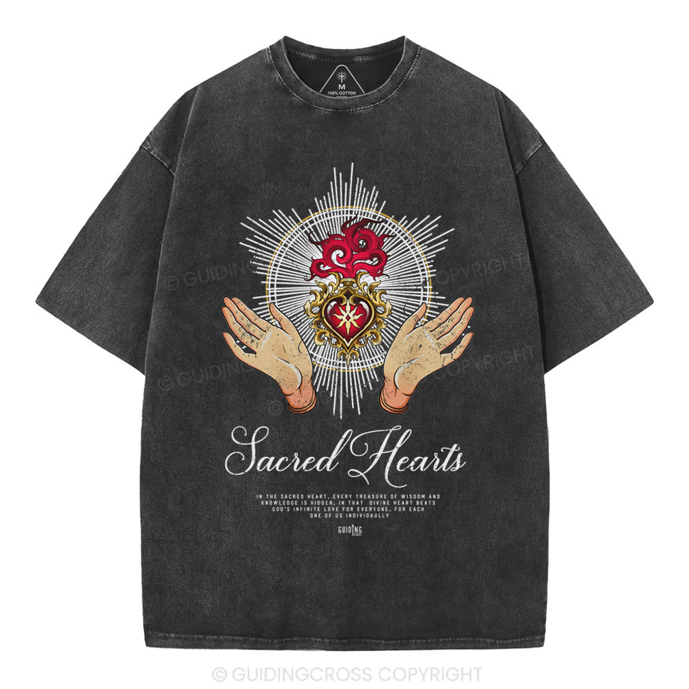 Sacred Hearts Christian Washed T-Shirt