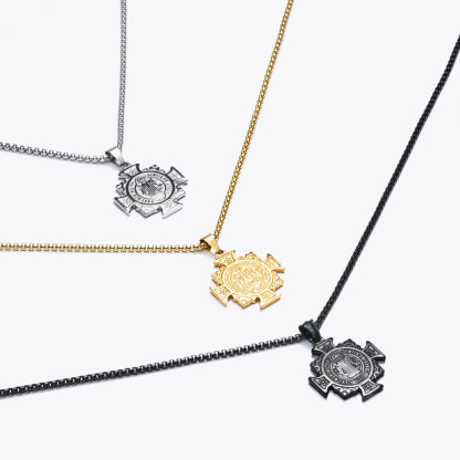 Saint Benedict Exorcist Holy Card Christ Necklace