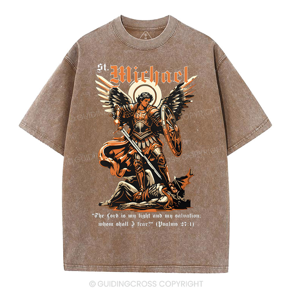 Saint Michael Archangel Christian Washed T-Shirt