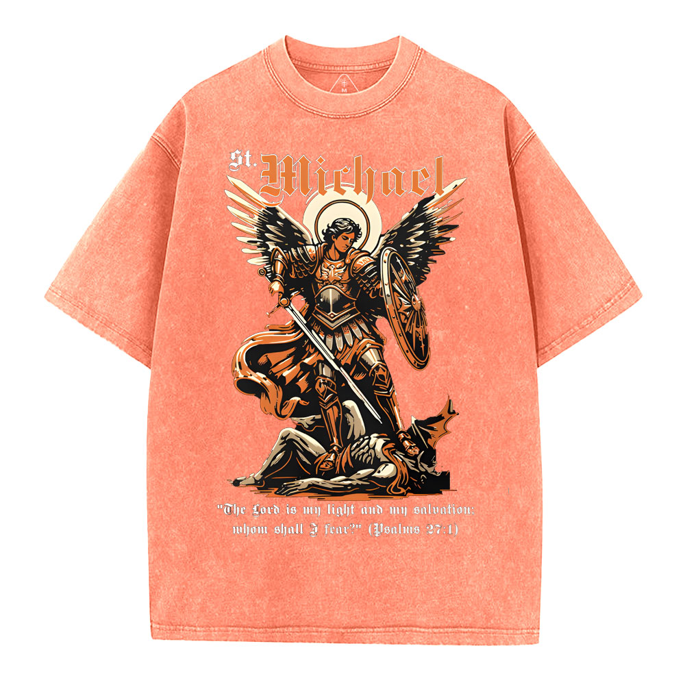 トップス SAINT MICHAEL 22AW CRW SWT SAINT ANGEL Saint Michael Archangel Christian Washed T-Shirt Sale - GuidingCross