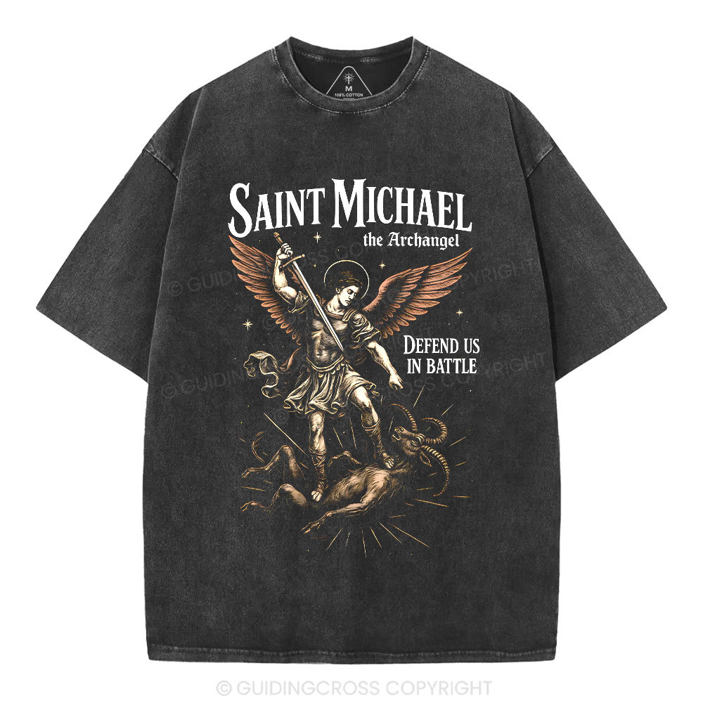 Saint Michael Christian Washed T-Shirt