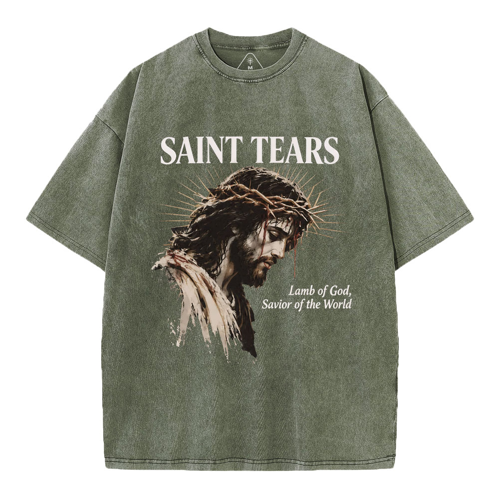 Saint Tears Christian Washed T-Shirt