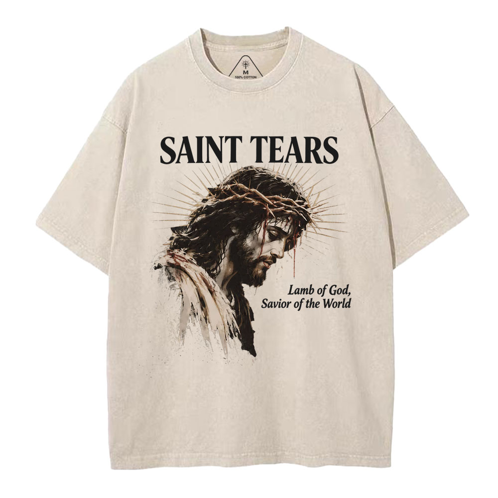 Saint Tears Christian Washed T-Shirt