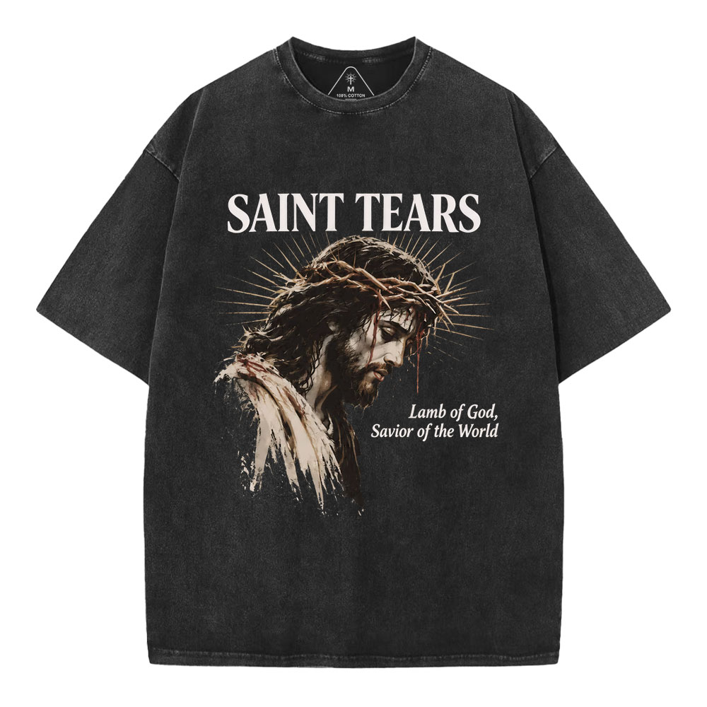 Saint Tears Christian Washed T-Shirt
