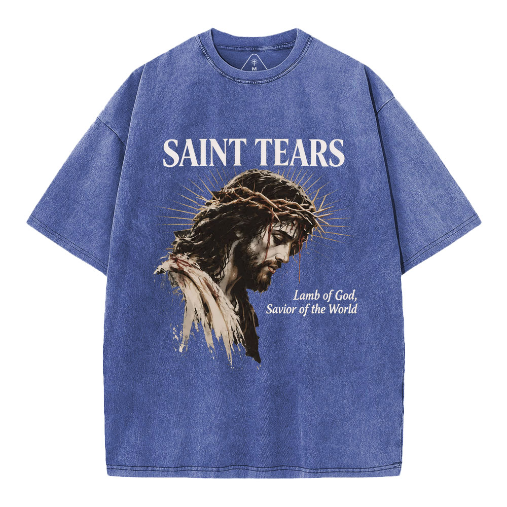 Saint Tears Christian Washed T-Shirt
