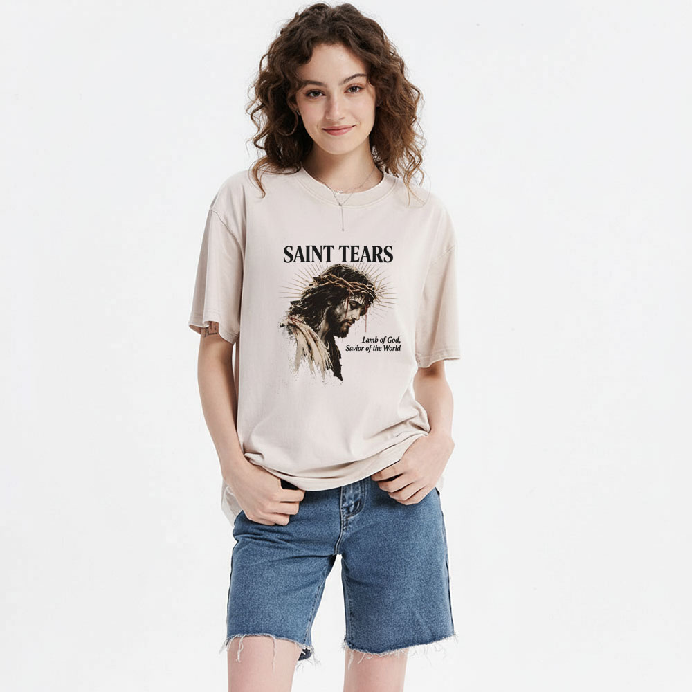 Saint Tears Christian Washed T-Shirt