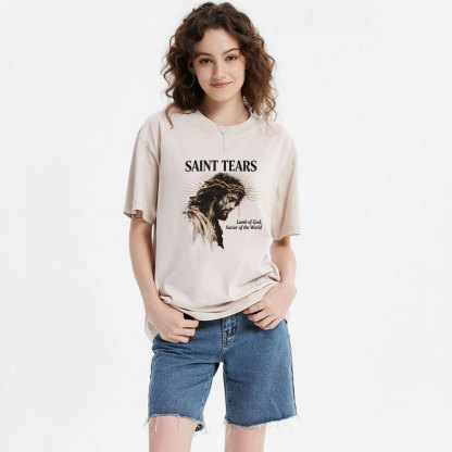 Saint Tears Christian Washed T-Shirt