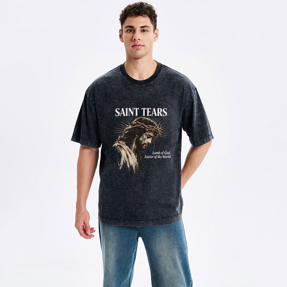 Saint Tears Christian Washed T-Shirt