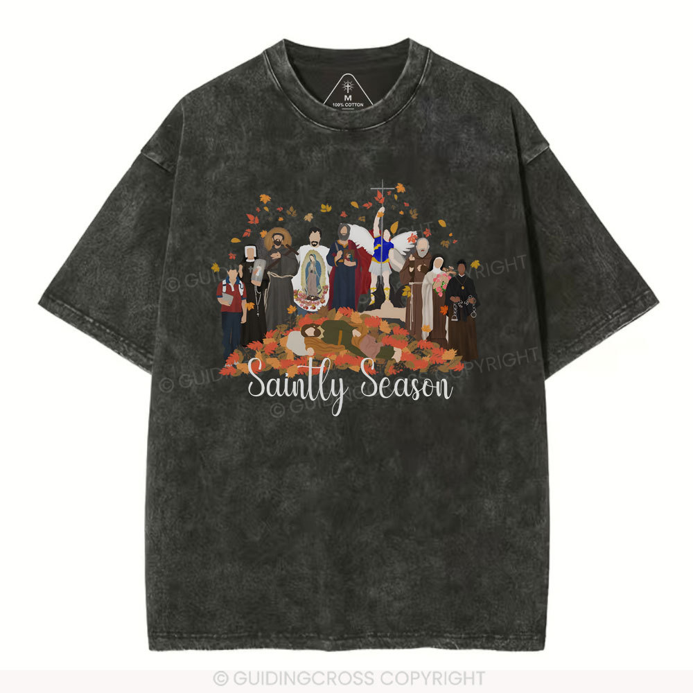 Saintly Season Christian Washed T-Shirt