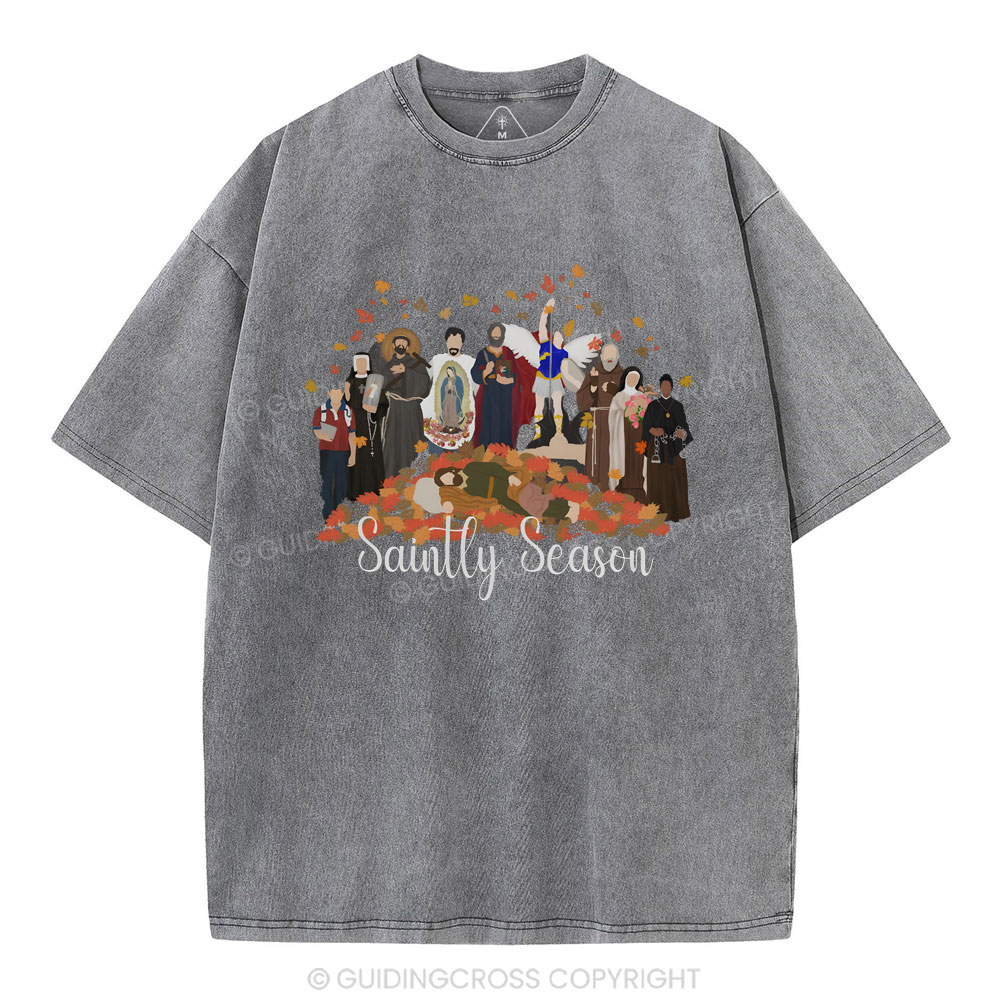 Saintly Season Christian Washed T-Shirt
