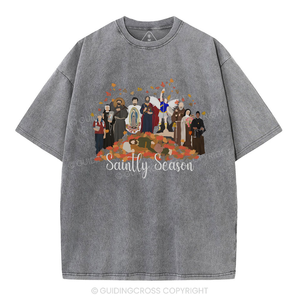 Saintly Season Christian Washed T-Shirt