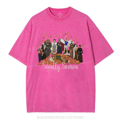 Saintly Season Christian Washed T-Shirt