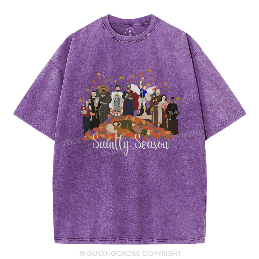 Saintly Season Christian Washed T-Shirt