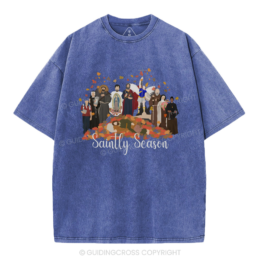 Saintly Season Christian Washed T-Shirt