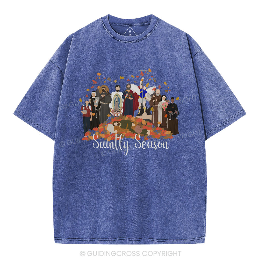 Saintly Season Christian Washed T-Shirt
