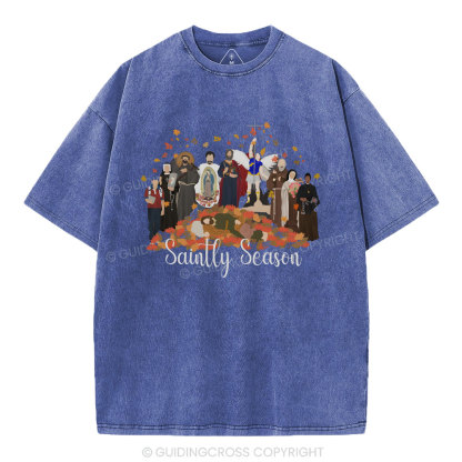Saintly Season Christian Washed T-Shirt