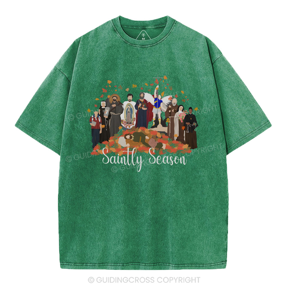 Saintly Season Christian Washed T-Shirt