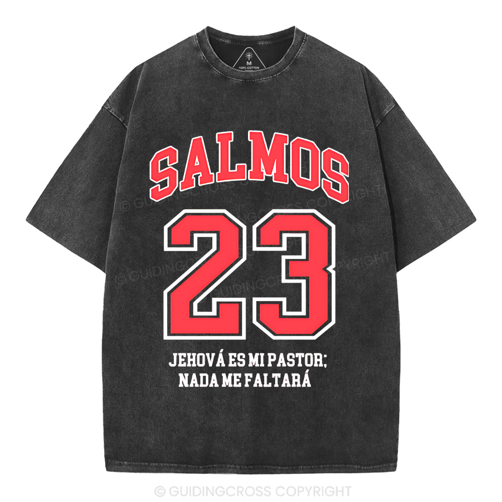 Salmos 23 Christian Washed T-Shirt