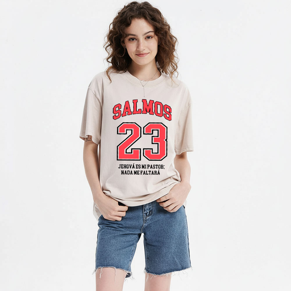 Salmos 23 Christian Washed T-Shirt