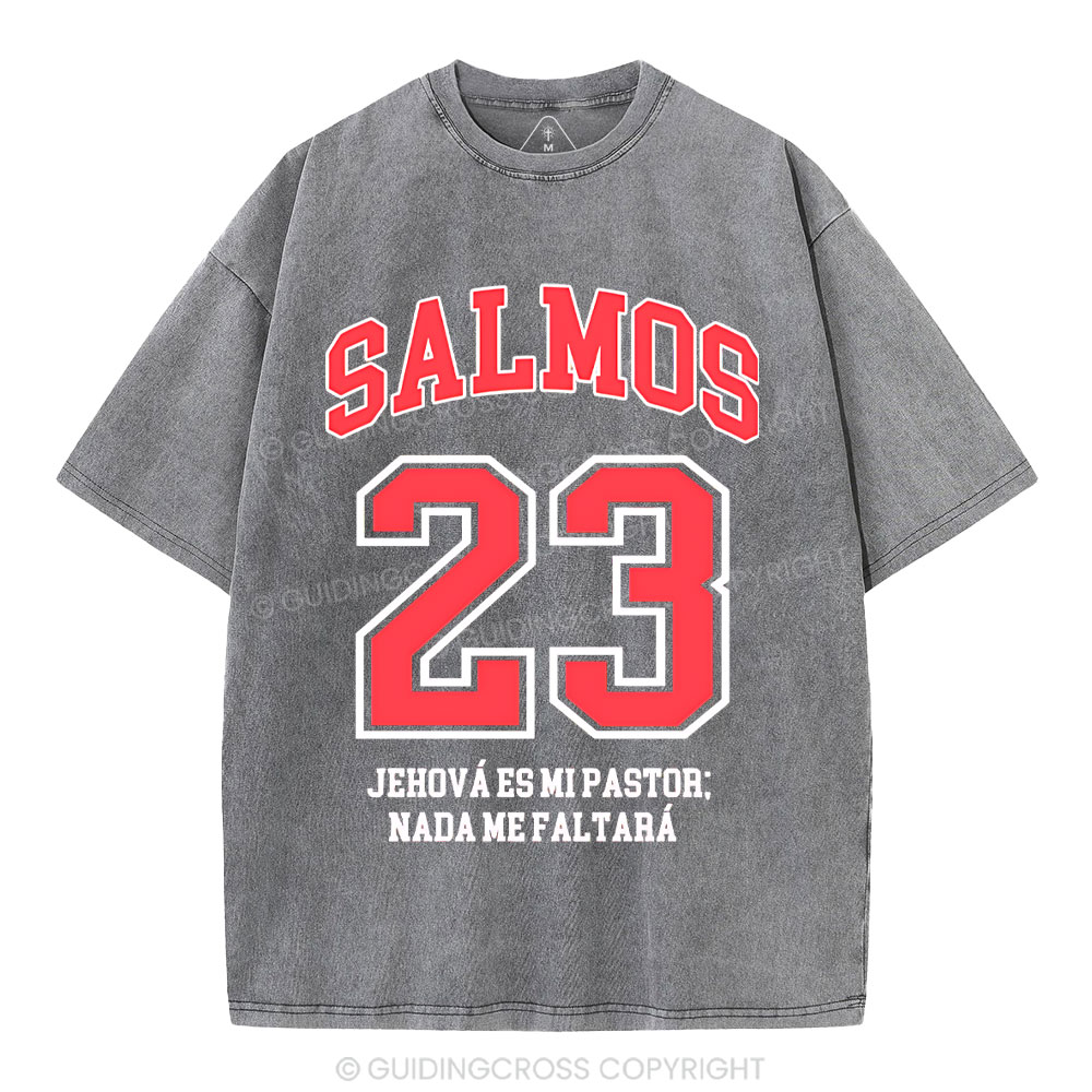 Salmos 23 Christian Washed T-Shirt