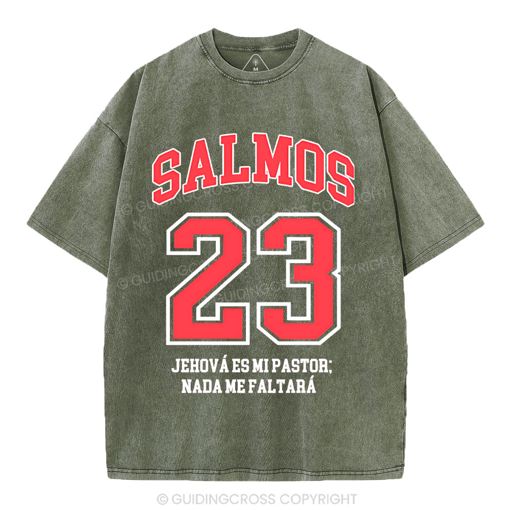 Salmos 23 Christian Washed T-Shirt