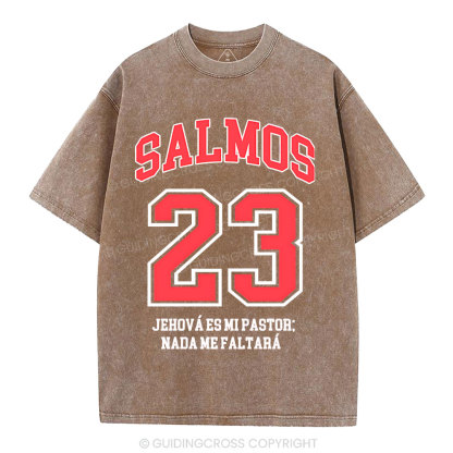 Salmos 23 Christian Washed T-Shirt
