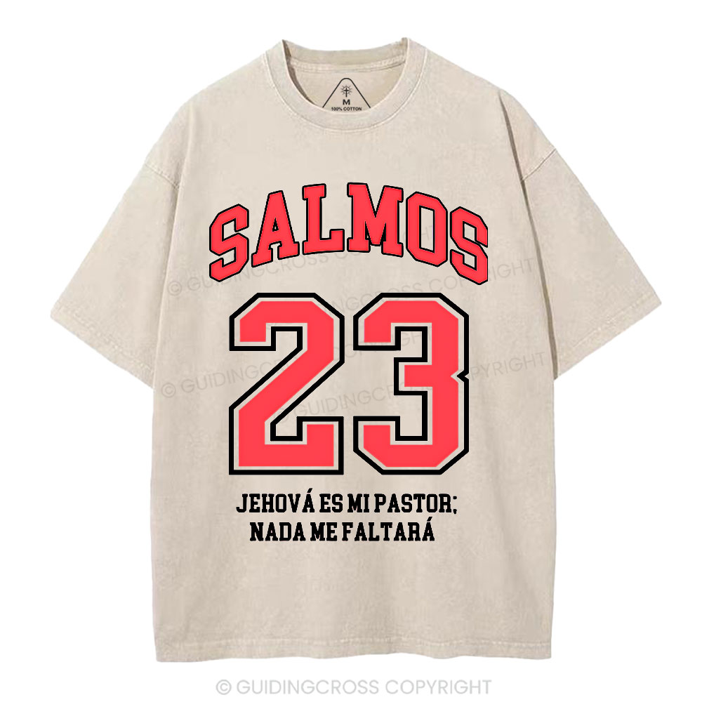 Salmos 23 Christian Washed T-Shirt