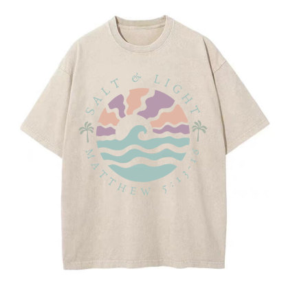 Salt And Light Christian Washed T-Shirt