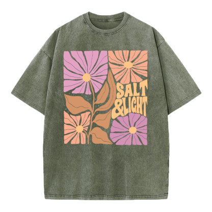 Salt & Light Boho Floral Christian Washed T-Shirt