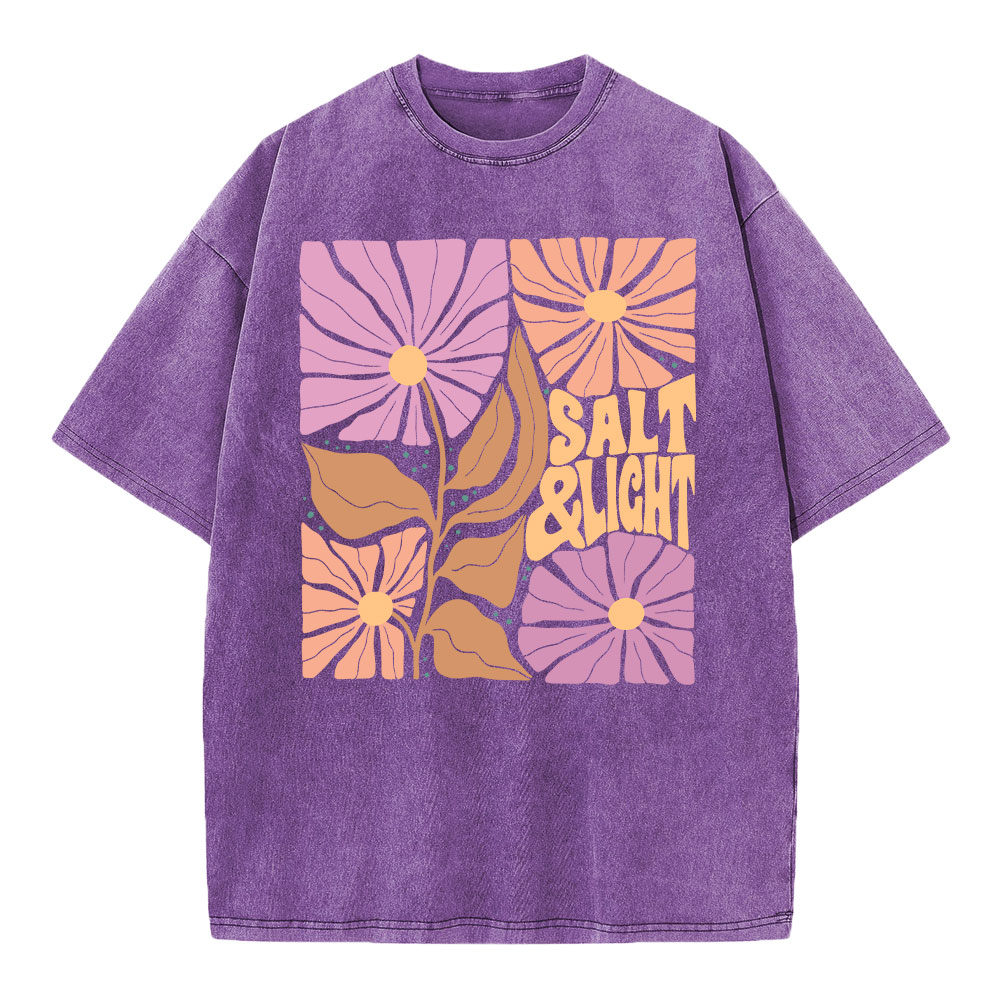 Salt & Light Boho Floral Christian Washed T-Shirt