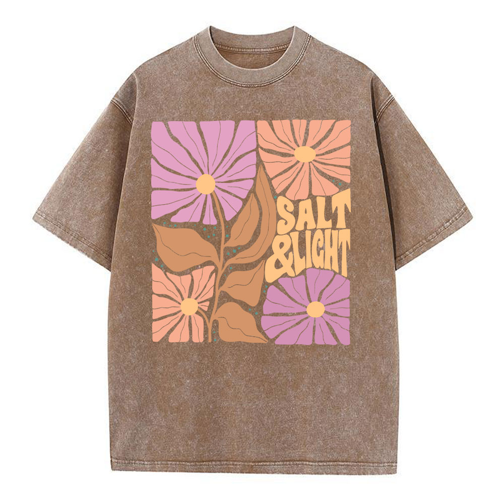Salt & Light Boho Floral Christian Washed T-Shirt