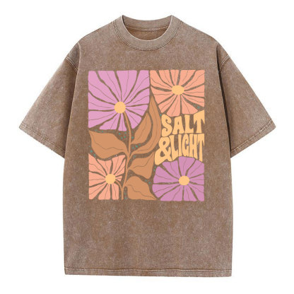 Salt & Light Boho Floral Christian Washed T-Shirt