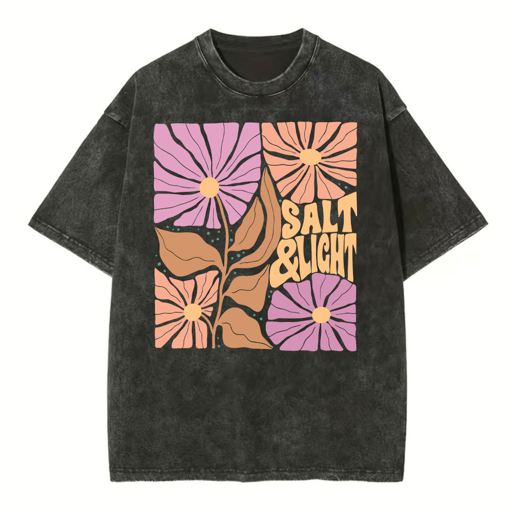 Salt & Light Boho Floral Christian Washed T-Shirt