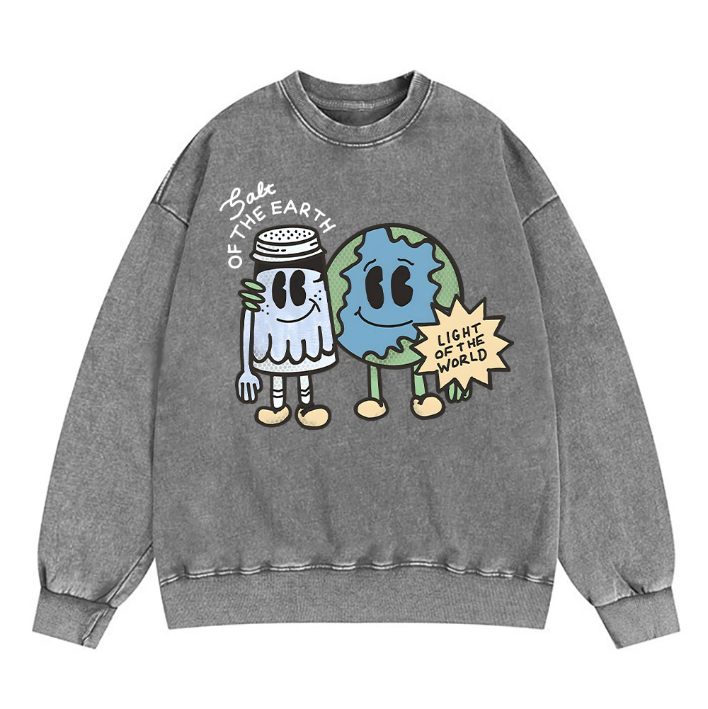 Salt Of The Earth Light Of The World Christian Washed Sweatshirt