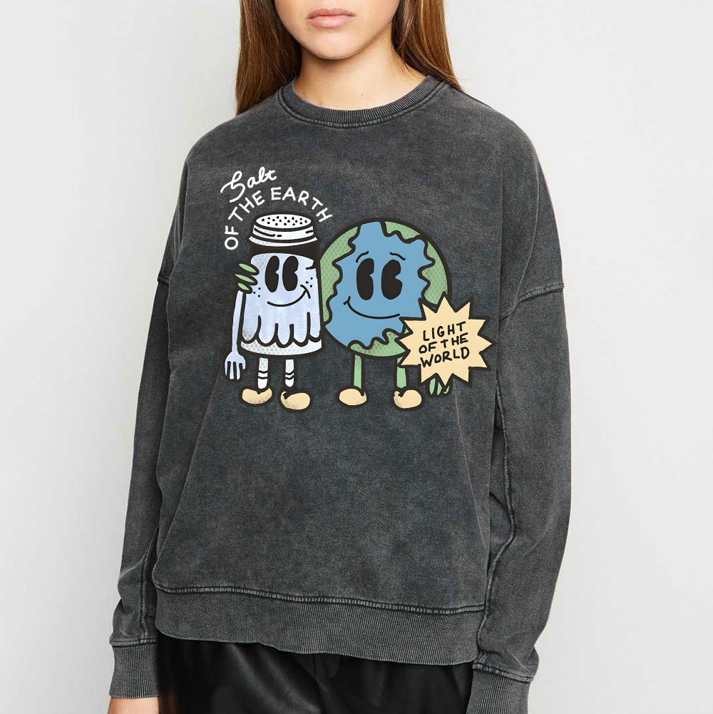 Salt Of The Earth Light Of The World Christian Washed Sweatshirt