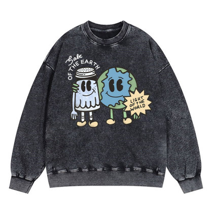 Salt Of The Earth Light Of The World Christian Washed Sweatshirt