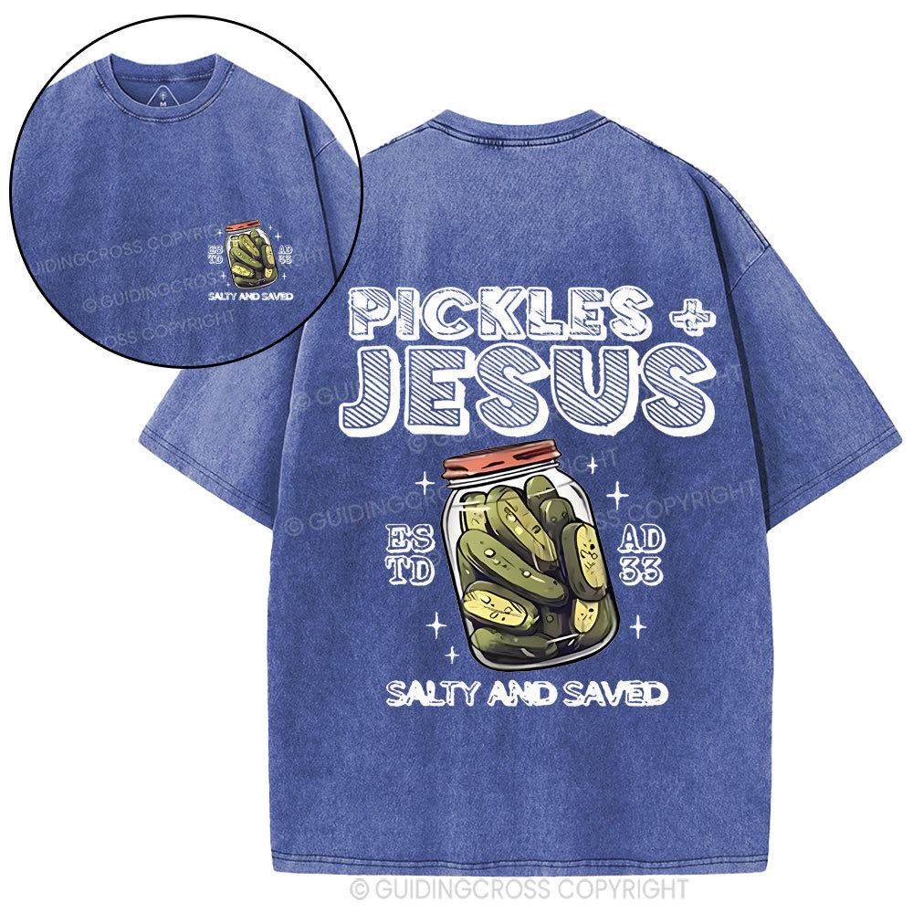 Salty And Saved Christian Washed T-Shirt