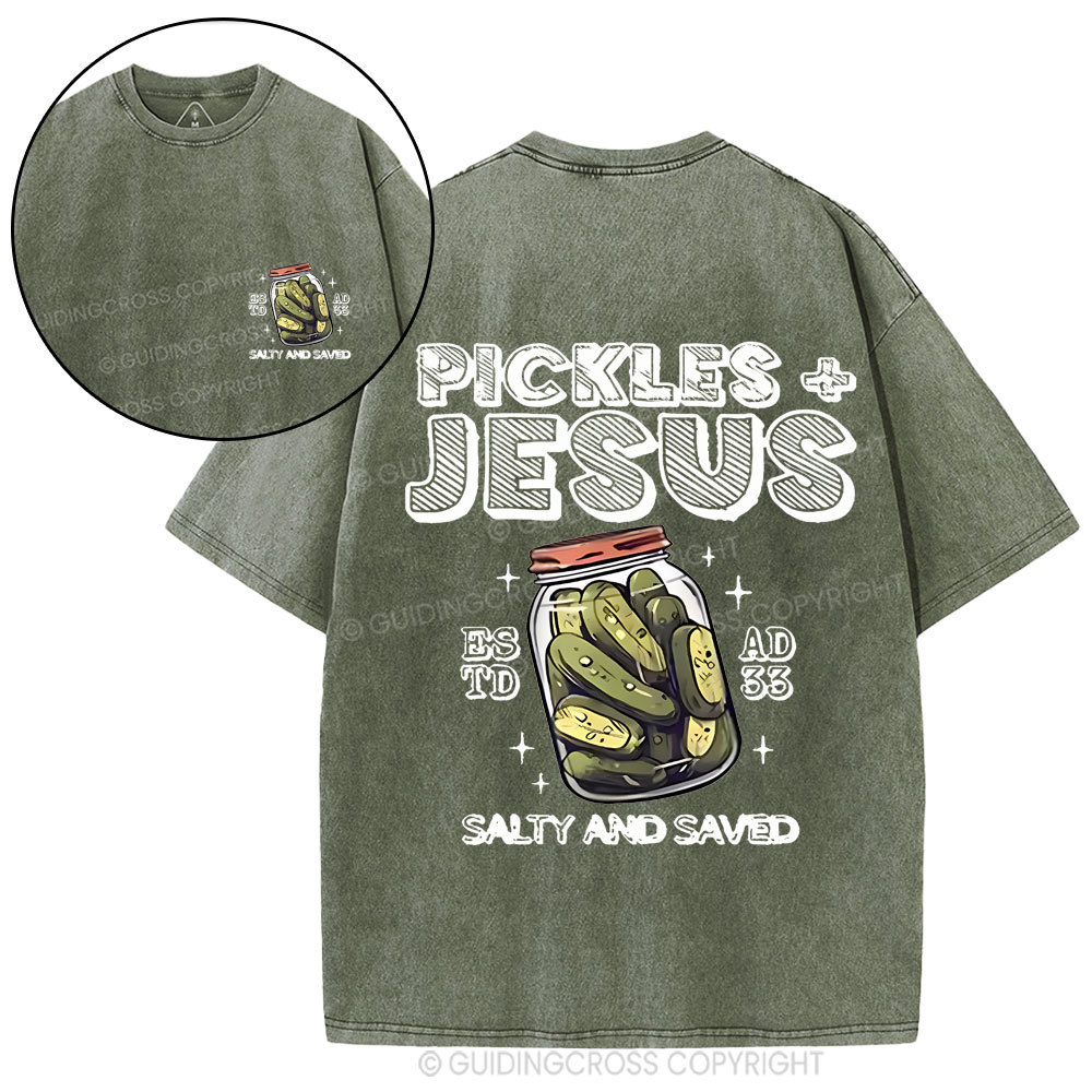Salty And Saved Christian Washed T-Shirt