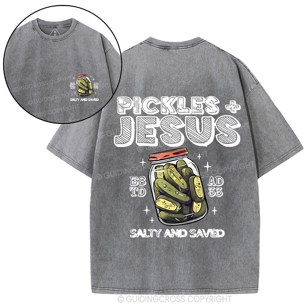 Salty And Saved Christian Washed T-Shirt