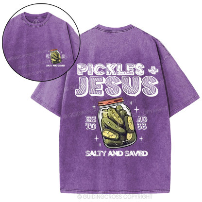 Salty And Saved Christian Washed T-Shirt