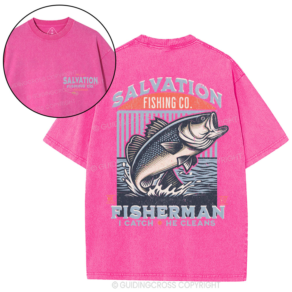Salvation Fishing Co. Christian Washed T-Shirt