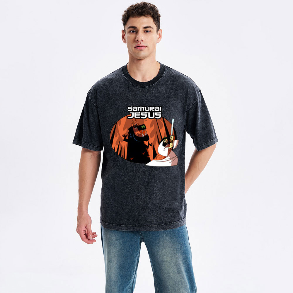 Samura Jesus Christian Washed T-Shirt