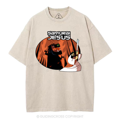 Samura Jesus Christian Washed T-Shirt