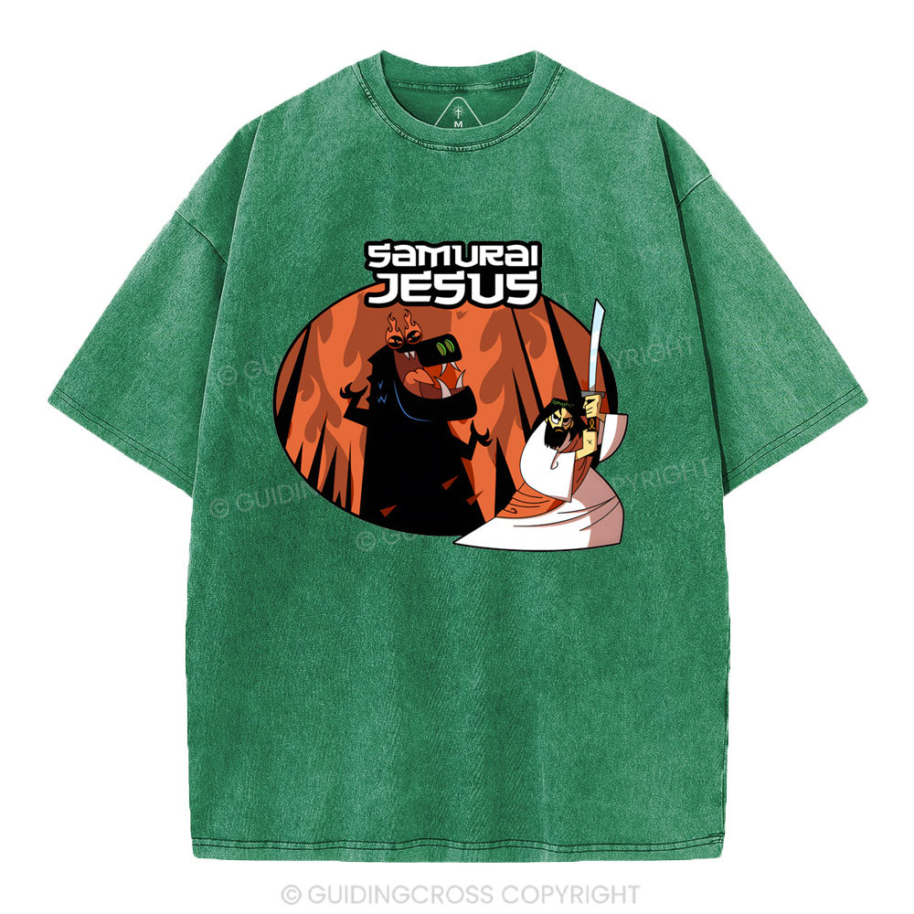 Samura Jesus Christian Washed T-Shirt