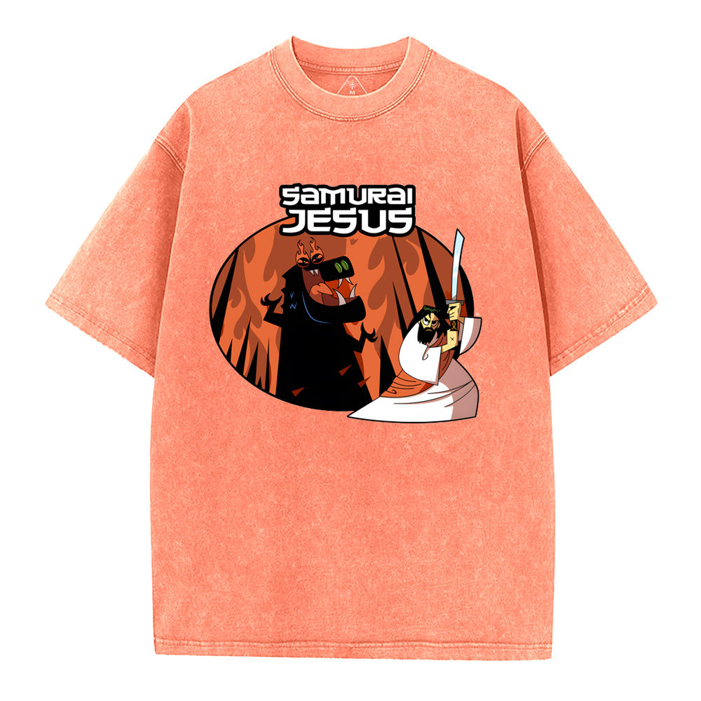 Samura Jesus Christian Washed T-Shirt
