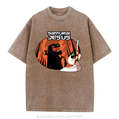 Samura Jesus Christian Washed T-Shirt