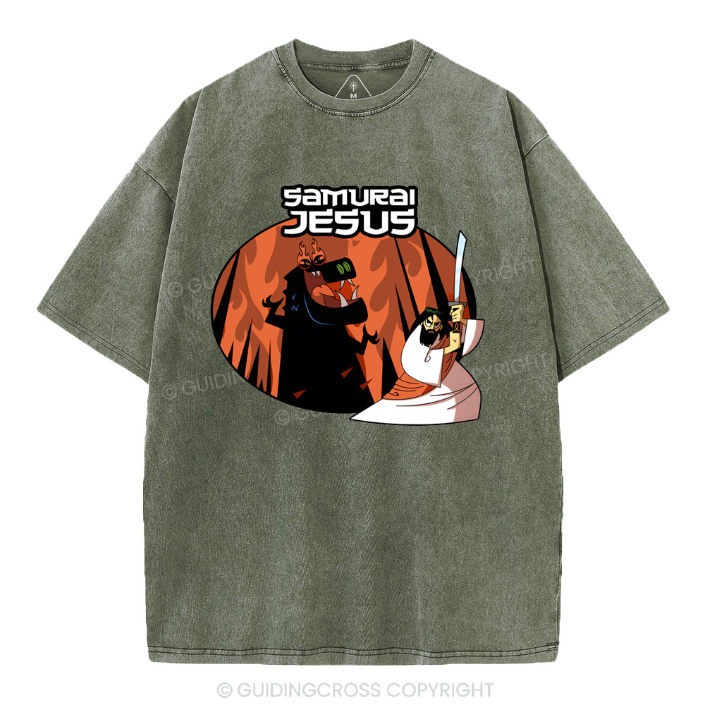 Samura Jesus Christian Washed T-Shirt