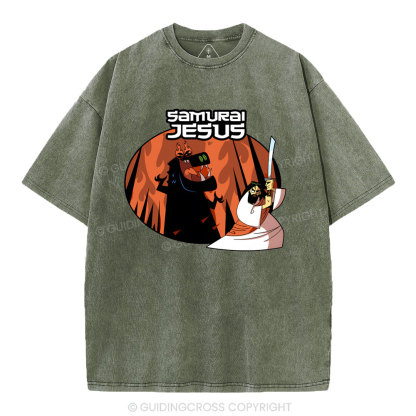 Samura Jesus Christian Washed T-Shirt