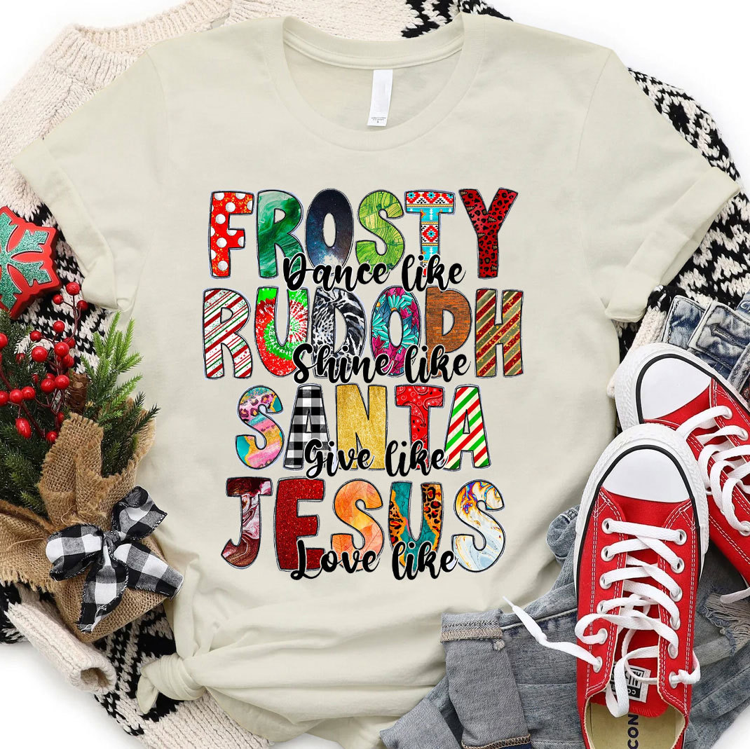 Santa Give Like Jesus Love Like Christian T-Shirt