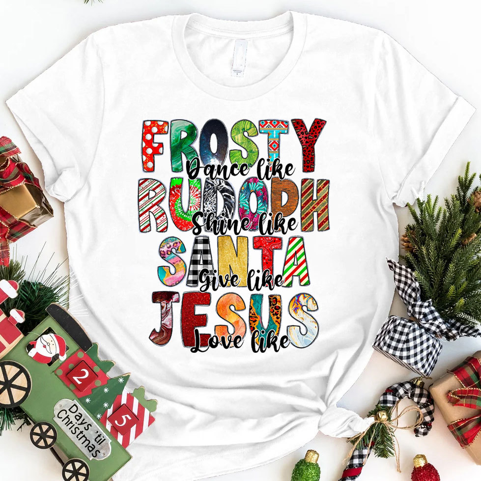 Santa Give Like Jesus Love Like Christian T-Shirt
